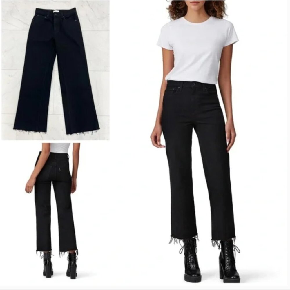 ASKK NY Crop Slim Wide Leg Jeans In Resin Size 28